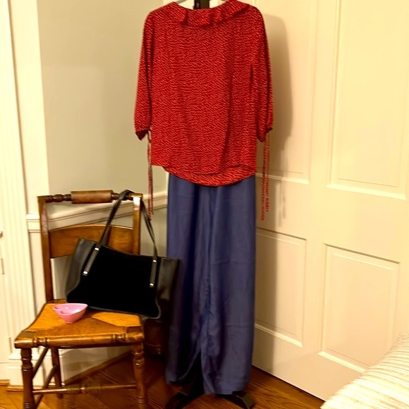 Polka Dot Top Tie Sleeves New With Tags Women’s Size Medium Red White - Picture 8 of 9